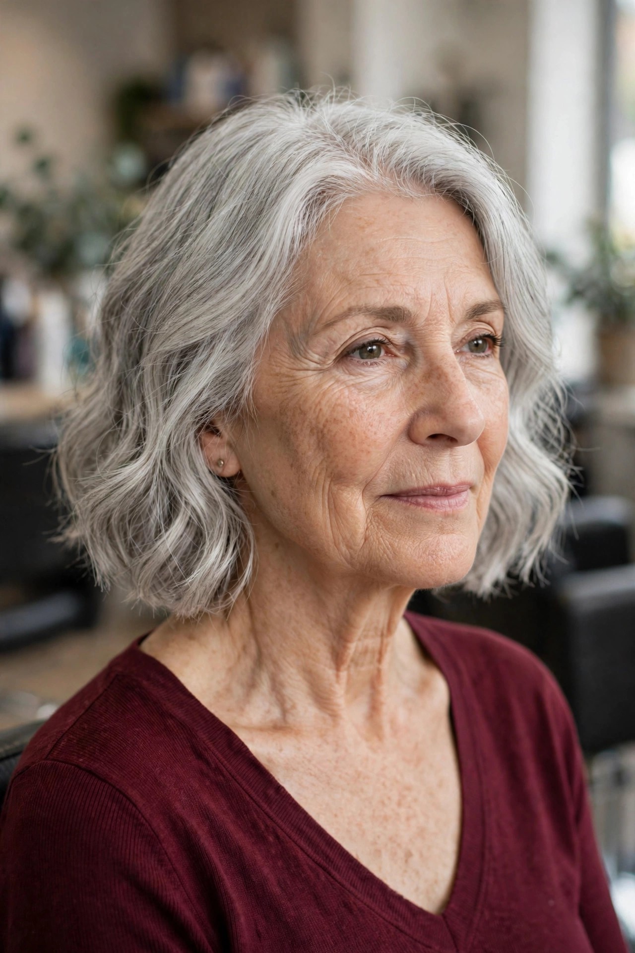Silver Wavy Bob - wavy bob haircut for women over 50