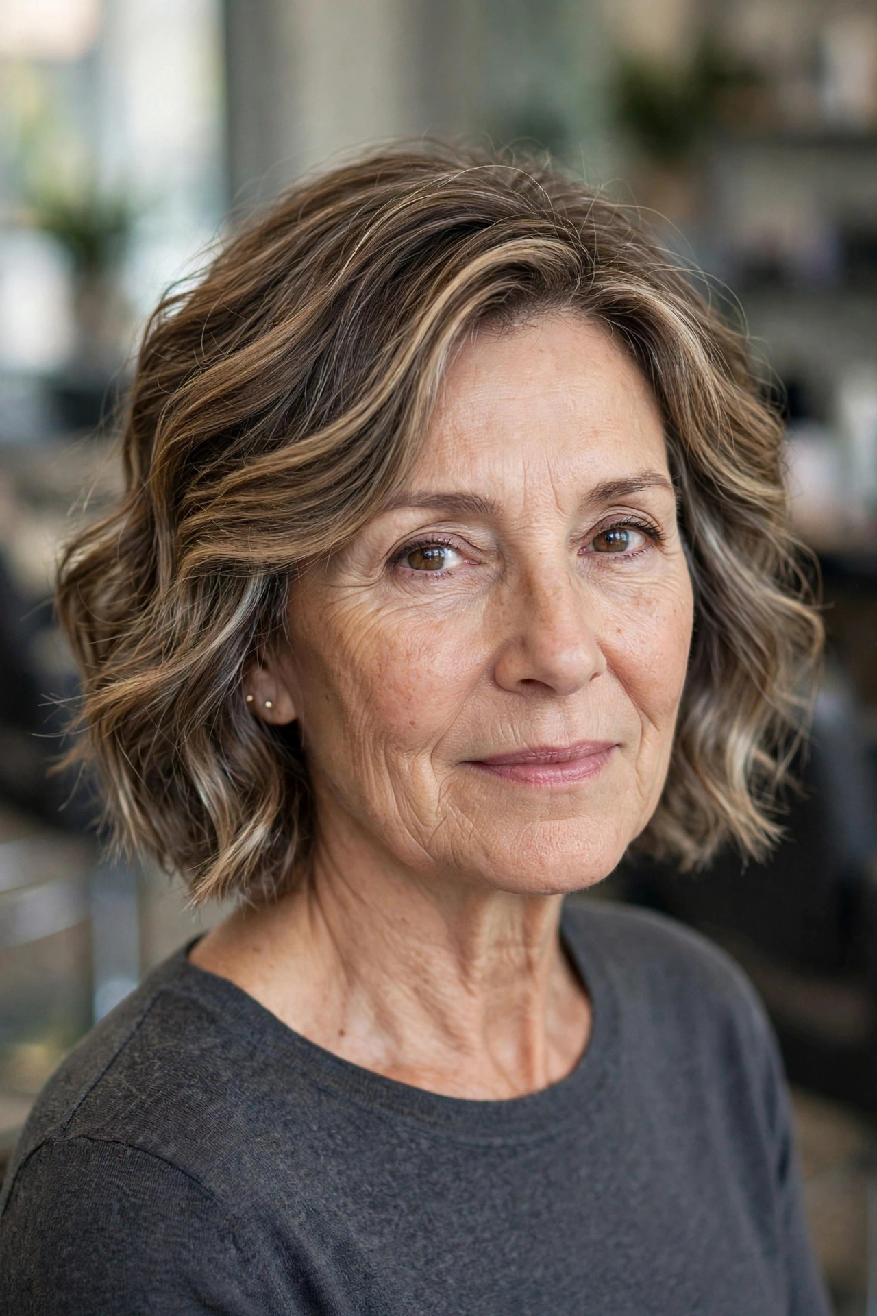 Layered Wavy Bob - wavy bob haircut for women over 50