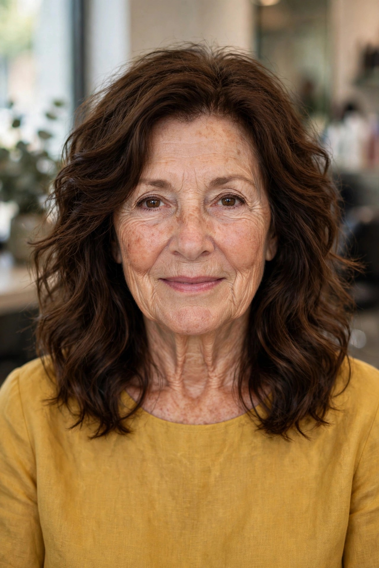 Loose Waves on Thick Hair with Layered Ends - wavy hairstyle for woman over 50